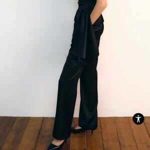Zara Satin Effect Straight Leg Pants